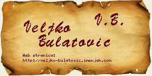 Veljko Bulatović vizit kartica
